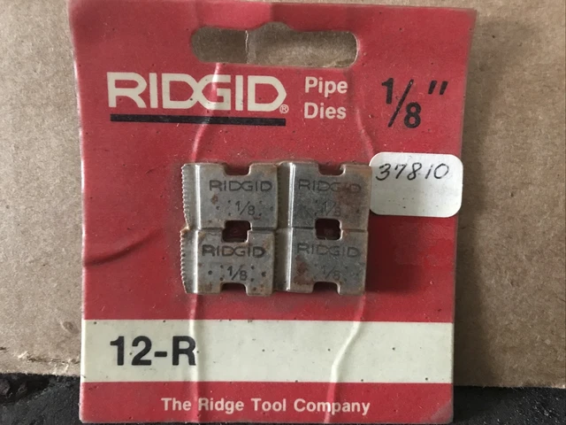New set RIDGID 1/8" NPT 12-R PIPE THREADING DIES O-R 111-R 11-R 00-R 37810