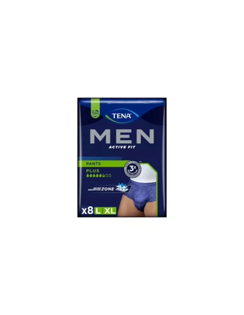 Tena Hombres Active Fit Pants Plus Anti Deslizante Absorbentes L-XL 8pz