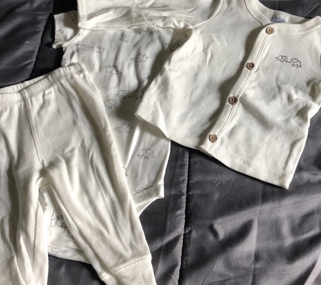 New Carters 3 piece outfit set embroidered ivory baby boys size 6 months