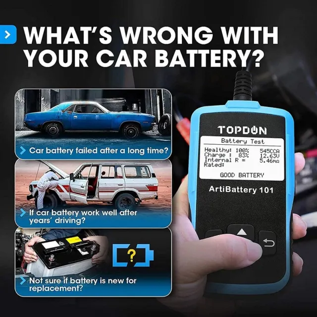 2024NEW! TOPDON 12V Car Load Battery Tester Digital Analyzer Charging Tester LCD 3
