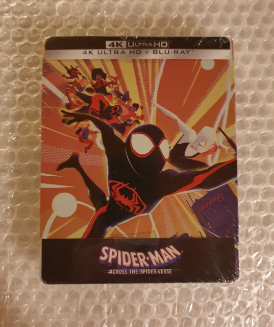 Spider Man Across The Spider-Verse- Édition boîtier Steelbook Blu-ray + 4K NEUF