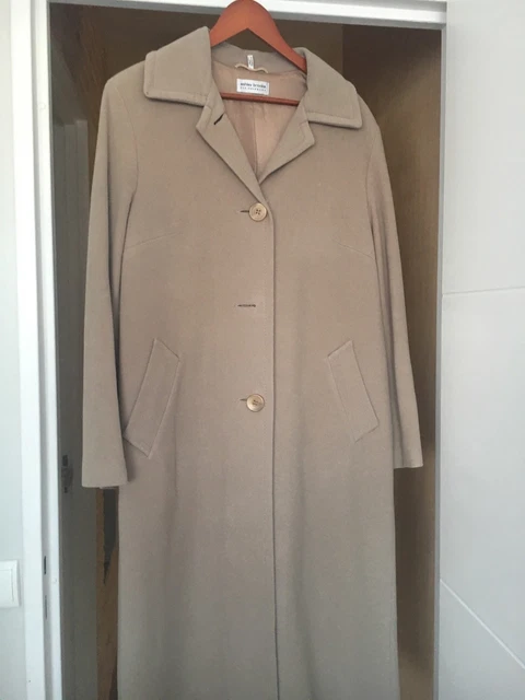 MANTEAU LONG BEIGE femme en laine avec doublure EUR 50 00