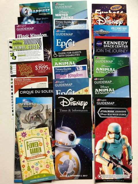 DISNEY WORLD 24 MAPS GUIDE Animal Kingdom PANDORA Universal NASA ...