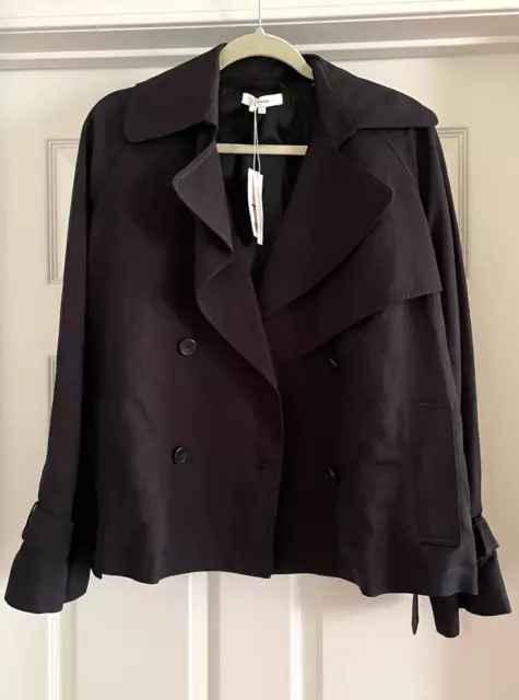 VINCE New Jacket Trench Coat Navy Blue Size US 6