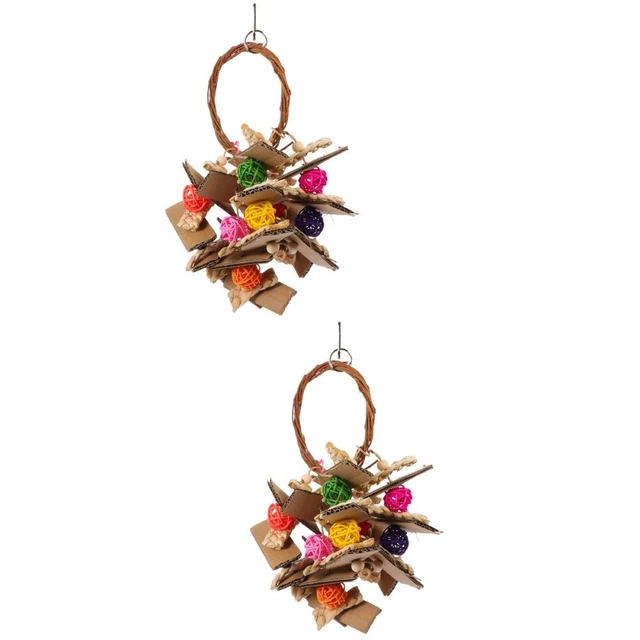 parrot rattan toy 2x Vogel Barsch Ausbildung Spielzeug Budgie Kauen Spielzeug Vö