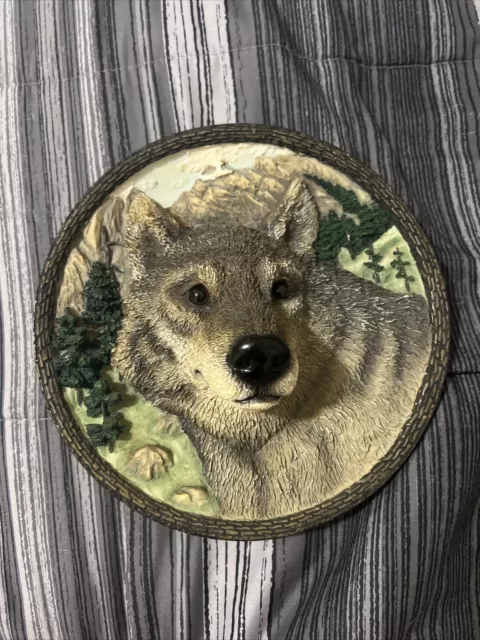 1994 Bradford Exchange The Wolf 3D Collector Plate Plaque Faces of the Wild