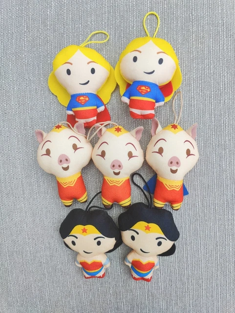 Bundle of 7x McDonald's Happy Meal Soft Hang Toy 2021 DC Super Hero 2021