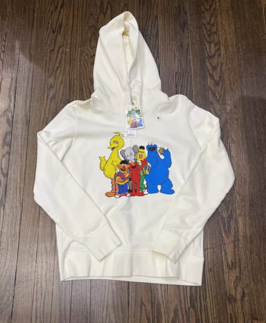 Uniqlo Kaws Sesame Street Hoodie Women’s Size Medium White NWT