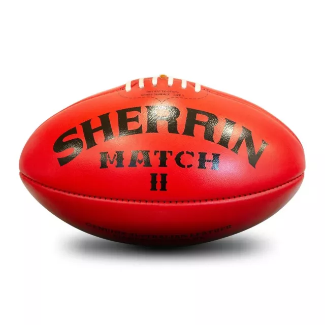 Sherrin Match Leather Game Football - Full Size 5 Aussie Rules Ball