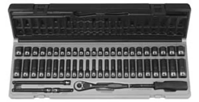 Grey Pneumatic 89653CRD 1/4" Dr 6 Point 53 Pc Fract & Metric Duo Socket Set New!