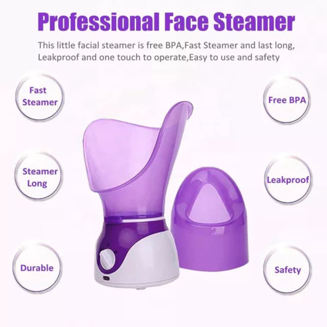 Facial Steamer,Nano Ionic Face Steamer Portable Moisturizing Face Spa 110-240V 3