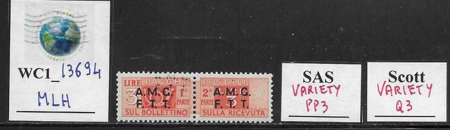 WC1_13694. ITALY: TRIESTE FTT. Variety 3 L. 1949 parcel post. Sc Q3, Sas PP3 MLH