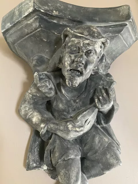 Antique Pair Of Gothic Gargoyle Cast Wall Shelves Matching Pair