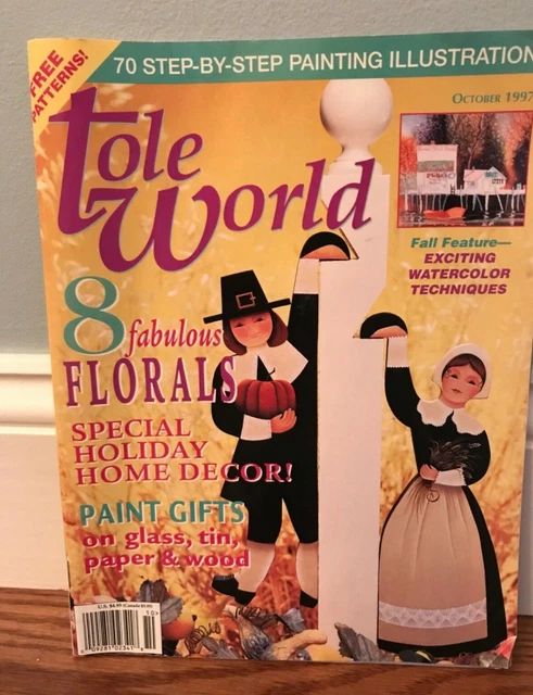 TOLE WORLD Peregrinos de Acción de Gracias Florales Acuarela Técnicas Octubre 1997