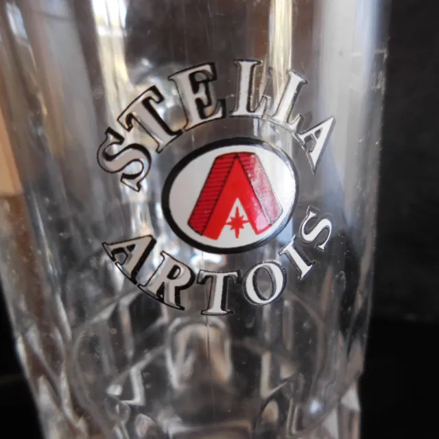 Chope à bière en verre STELLA ARTOIS 0,25 CL France vintage XXe Art Déco N3339 2
