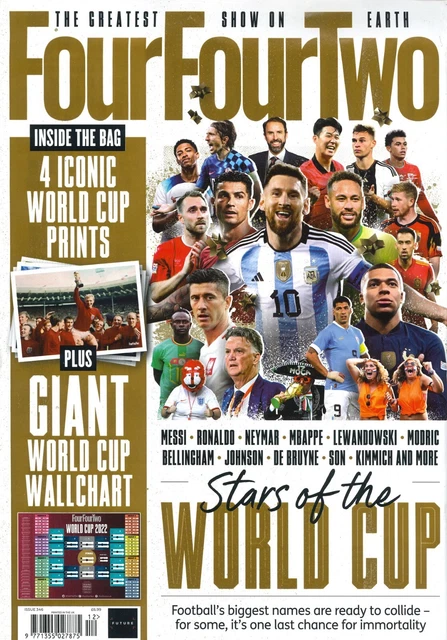 FOURFOURTWO MAGAZINE WALLCHART Poster Qatar 2022 Football Soccer fourfourtwo-magazine-wallchart-poster-qatar-2022-football-soccer
