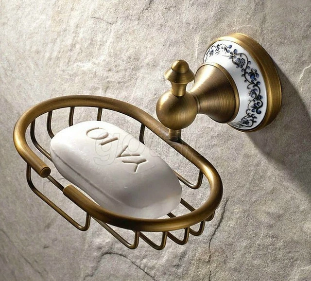 Wall Mounted Antique Brass Bathroom Soap Dish Holder Soap Basket Gba409
