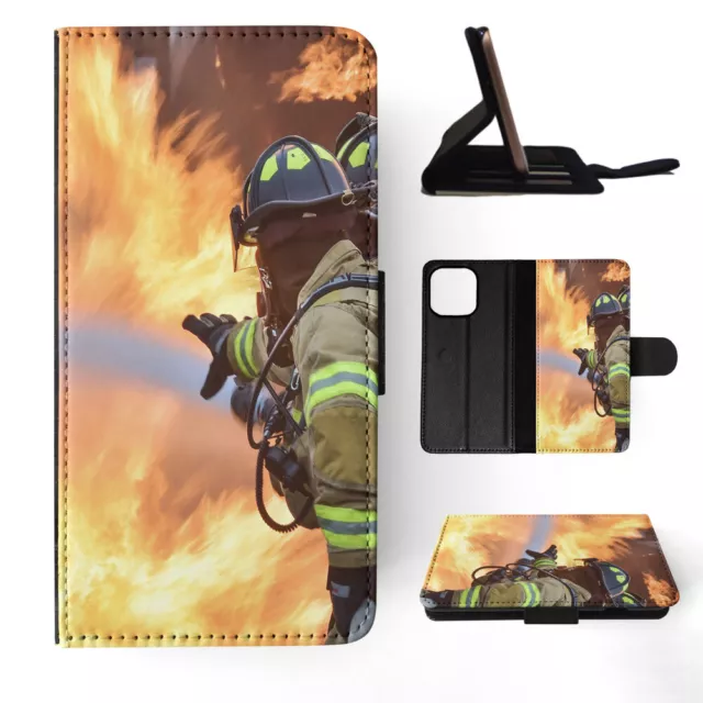 Flip Case For Apple Iphone|Fire Fighter Fighting With Hose