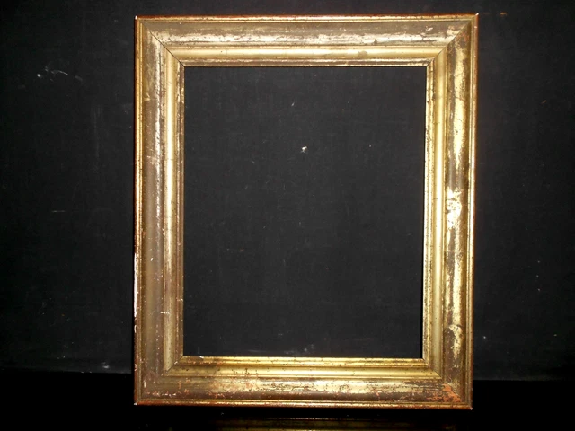 Cadre Bois Doré à La Feuille D'or – 47x34 Cm, Feuillure 35x22 Cm, Très Bel état, Vintage