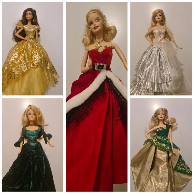 Lot De 3 Poupées Barbie De Noël Holidays Modèle Muse Blonde - Collector Avec Habits D'origine - Occasion