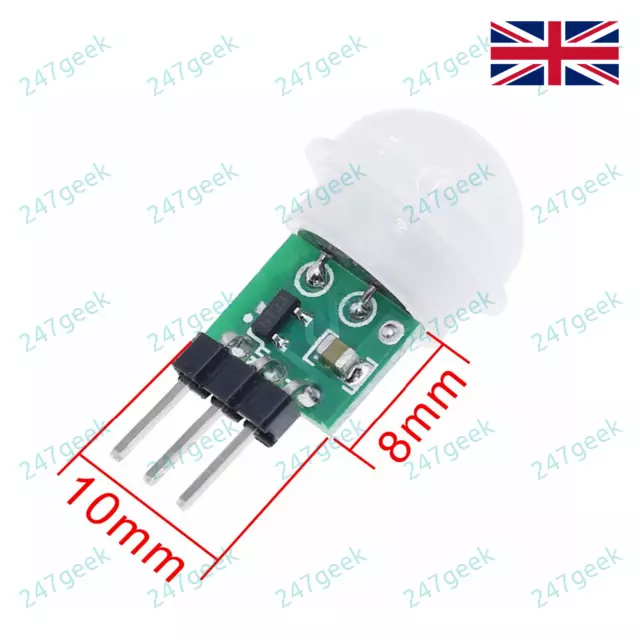 🇬🇧 AM312 Mini PIR Motion Sensor Module Detector 2.7v-12v 3.3v 5v like HC-SR501