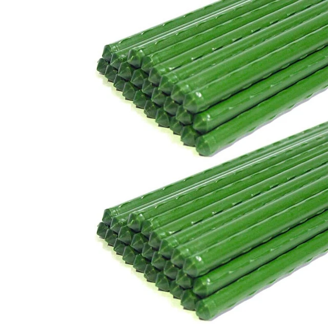 50 Pack Garten Pfahl Metall Kunststoff Beschichteter Pflanzen KäFig Unterst H4B6