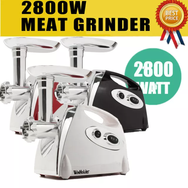 Winholder 2800Watt Electric Meat Grinder Industrial Meat Grinder Steel Plates X4