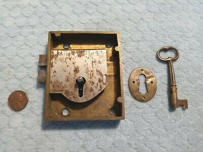 Early Wardrobe Door Lock Surface Mounted Brass