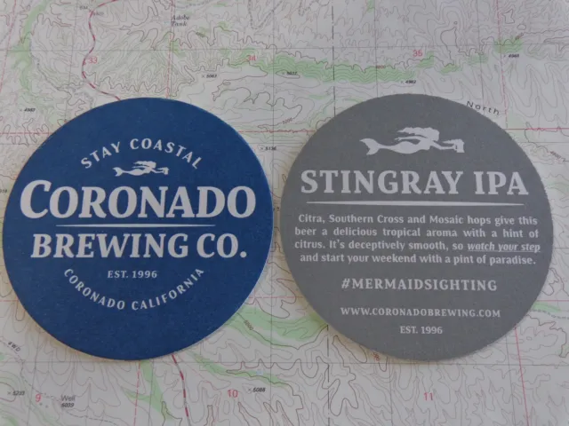 Beer Collectible Coaster ~ CORONADO Brewing Stingray IPA ~ CALIFORNIA Brewery