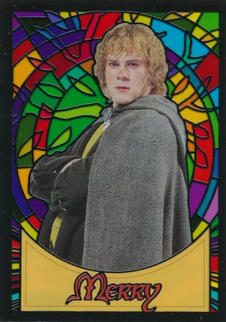 Topps Lord Of The Rings Evolution Stained Glass Plastice Chase Card #S8 Merry