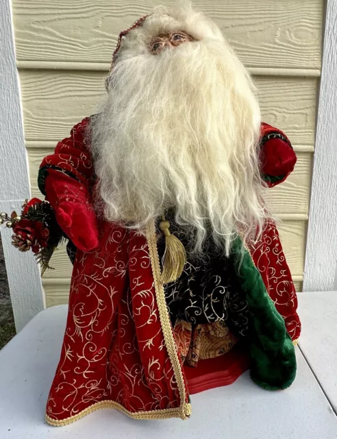 RARE St. Nicholas Santa Claus Embroidered Velvet W Gold Cape Retro