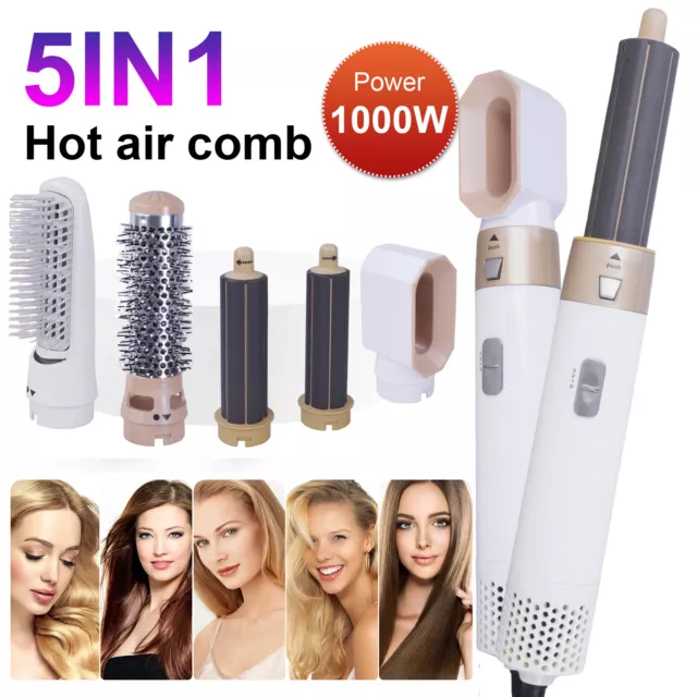 5 in 1 Hair Dryer Styler Volumizer Hair Straightener Curler Comb Brush AU Plug