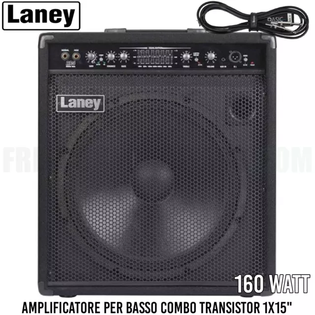 Laney RB4 Amplificatore per Basso Combo Transistor 160W serie Richter + cavo