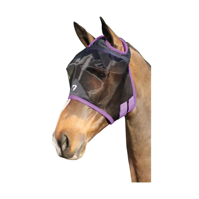Hy Equestrian Mesh Half Mask Without Ears Protective Anti-Rub Fleece Fly Mask