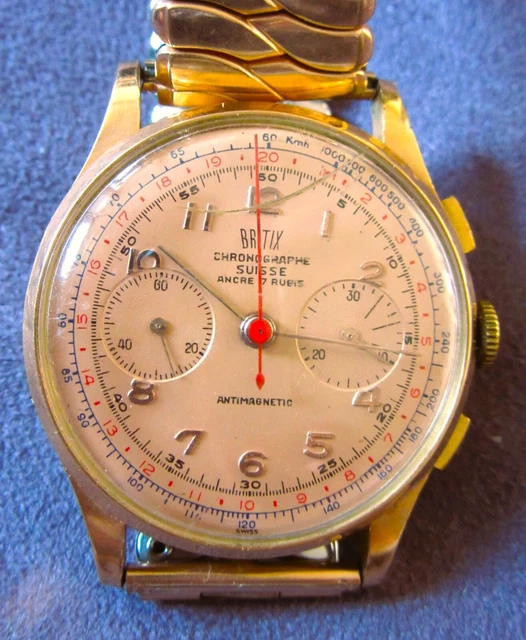 BRITIX CHRONOGRAPH, GOLD 750, wohl 1950er EUR 699,00 - PicClick DE