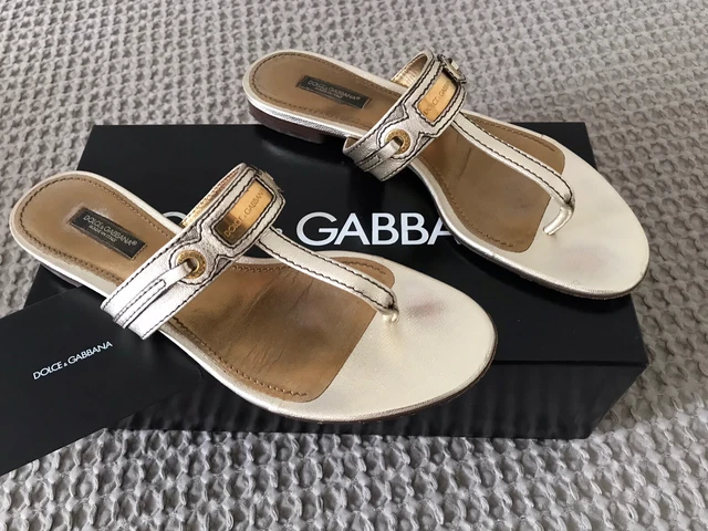 Sandali Infradito Dolce &Gabbana Color Oro Platino Numero 38