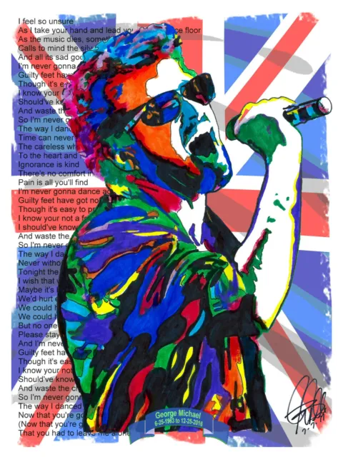 George Michael Singer Dance Pop Music Poster Print Wall Art 8.5x11