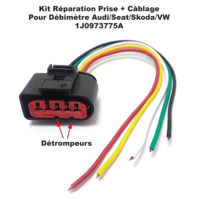 Kit Reparation Connecteur Debimetre Audi Vw Seat Skoda idem 1J0973775A 2