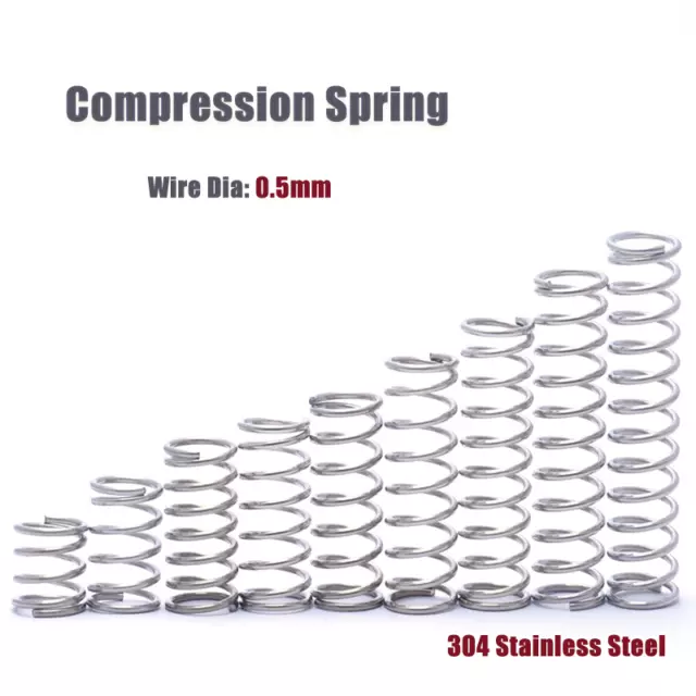 Compression Spring Stainless Steel 304 Pressure Springs Wire Diameter: 0.5mm