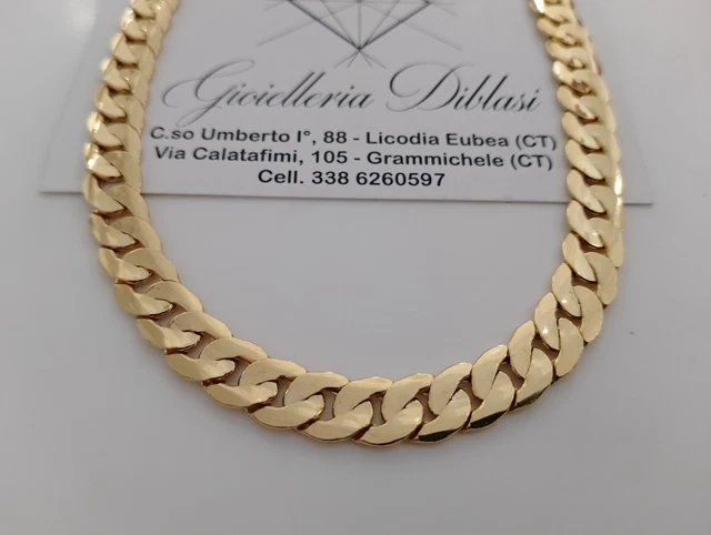 Chaîne En Or Jaune 18 Carats Massif 50 Cm - Italie, Maille Solide