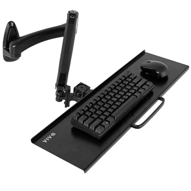 VIVO Articulating Keyboard & Mouse Platform Wall Mount, Keyboard Tray Arm