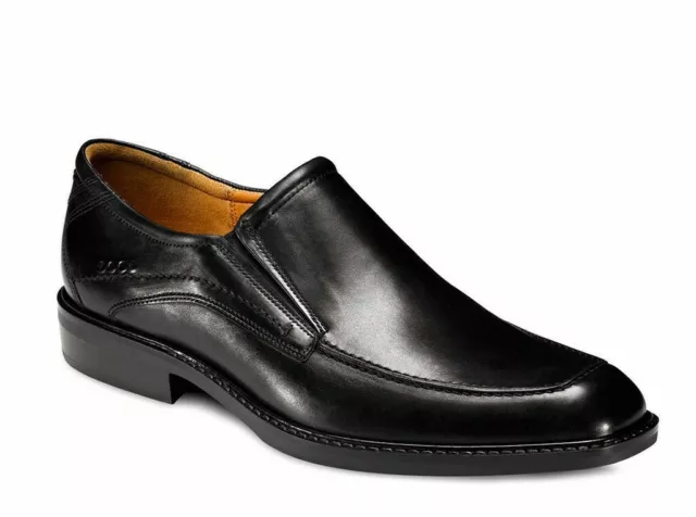 ECCO MENS WINDSOR Black Leather Slip On 51804 Shoe Size 46 UK