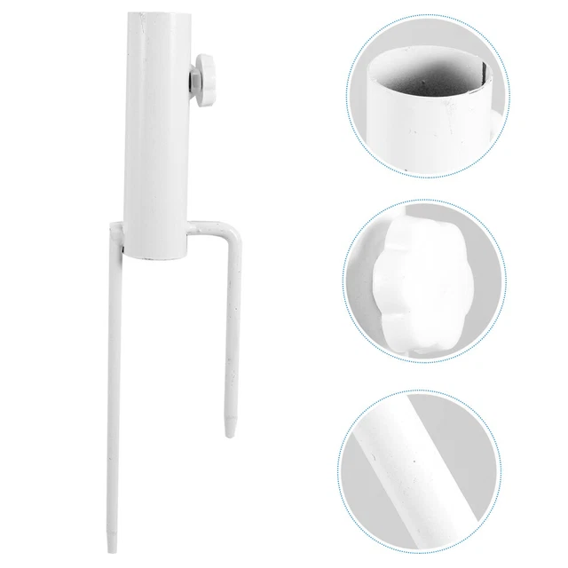 Pied D'ancrage Pour Parasol De Plage Ou Jardin - En Acier - Fixation Sans Outil - 35 Cm
