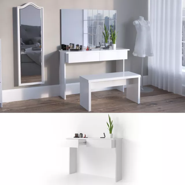 VICCO Dressing Table "Azur" White High Gloss - Cosmetic Table Make Up Vanity