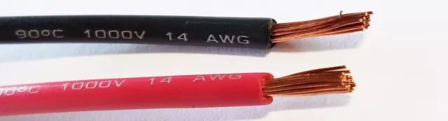 14 Gauge Wire Red & Black 50 Ft Each Primary Awg Stranded Copper Power Remote