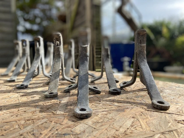x11 Vintage Industrial Shelf Brackets telegraph pole Climbing Pegs