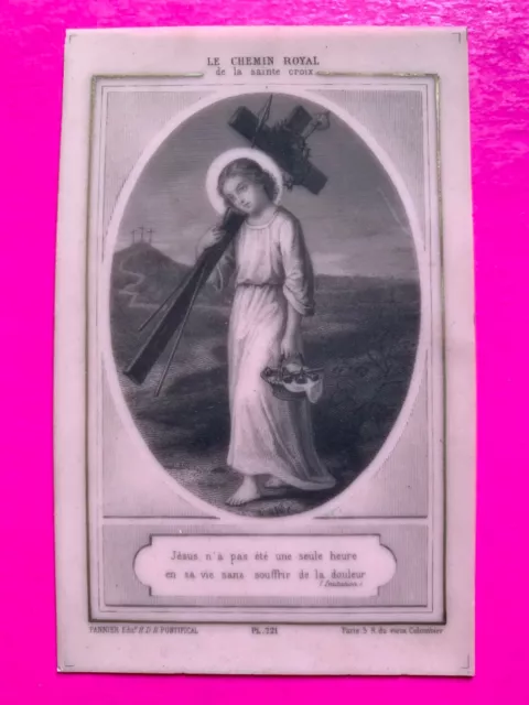 Santino Holy Card Plastificato, Le Chemin Royal De La Sainte Croix  - Rif. 11212