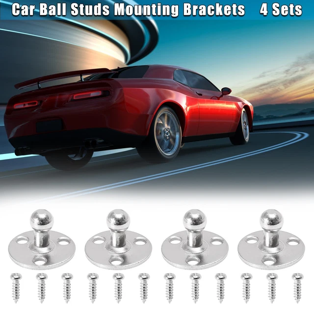 4 Set 10mm Car Ball Studs Mounting Brackets for Gas Struts Shocks with Screw