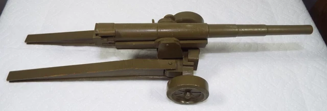 Vintage Green Toy Wood Adjustable Cannon 18" Long Read!!!!