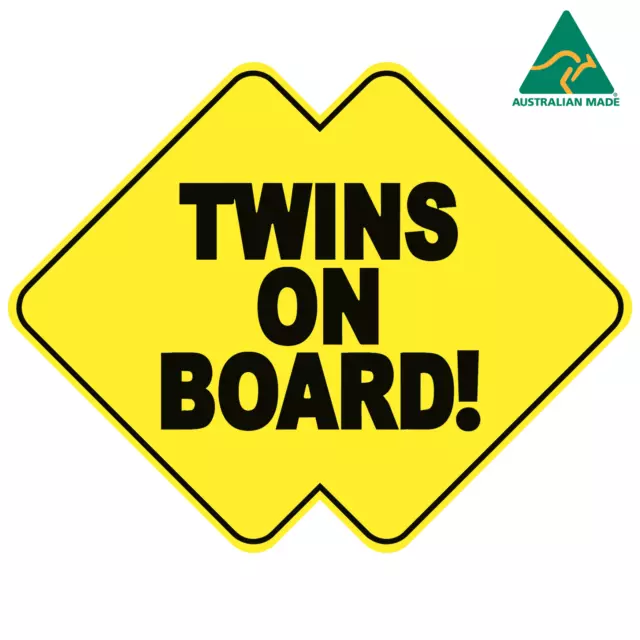 Twins On Board Baby Kids Vinyl Decal Sticker 13 cm x 17 cm